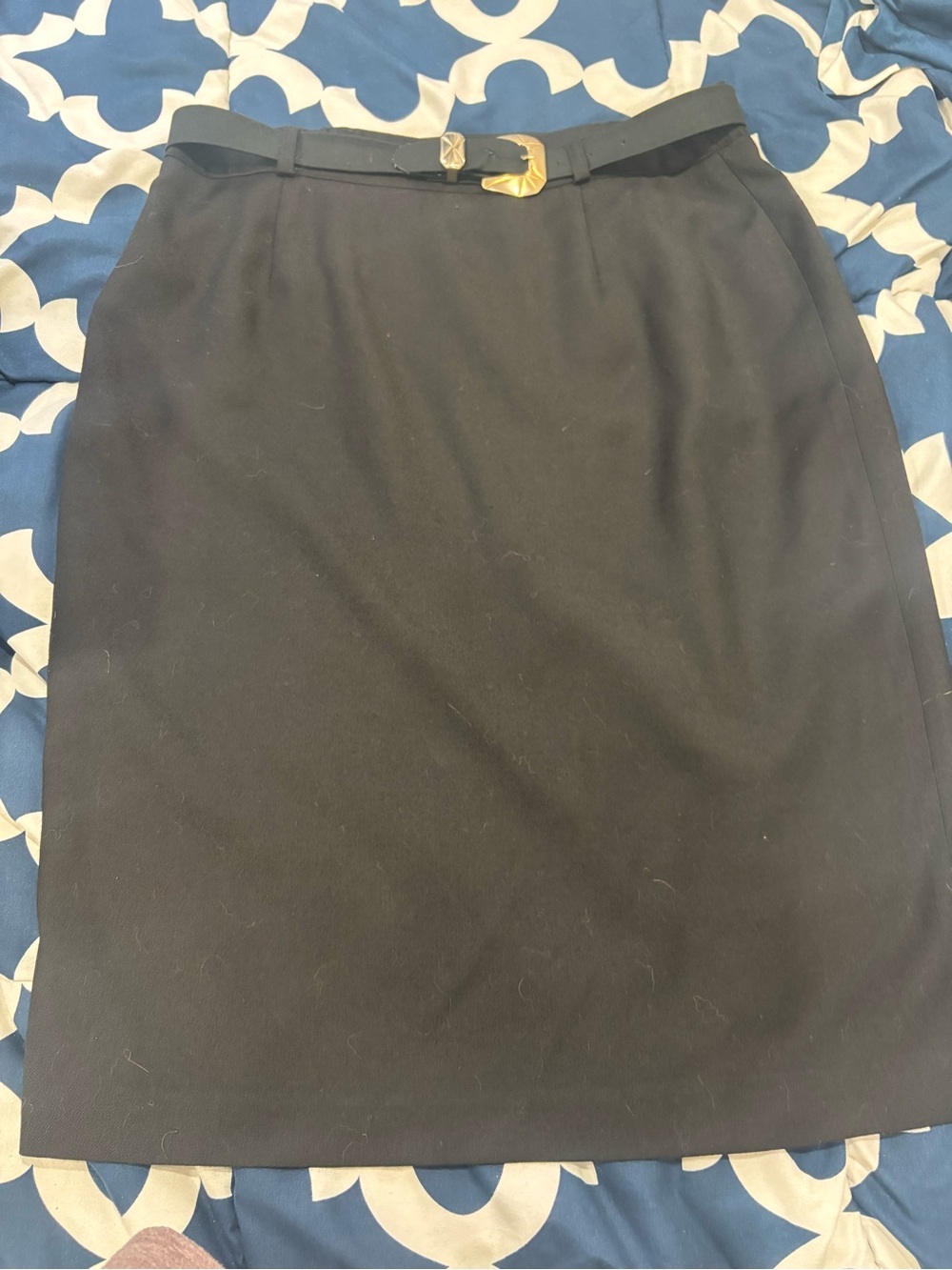 vintage Conrad C. black wool pencil skirt